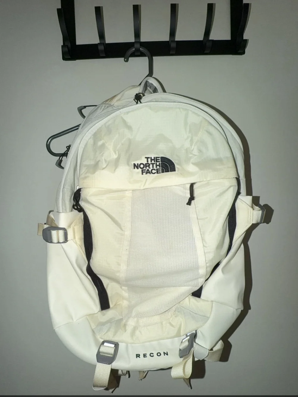The North Face Recon Backpack in Off-White/Cream with Black Accents
